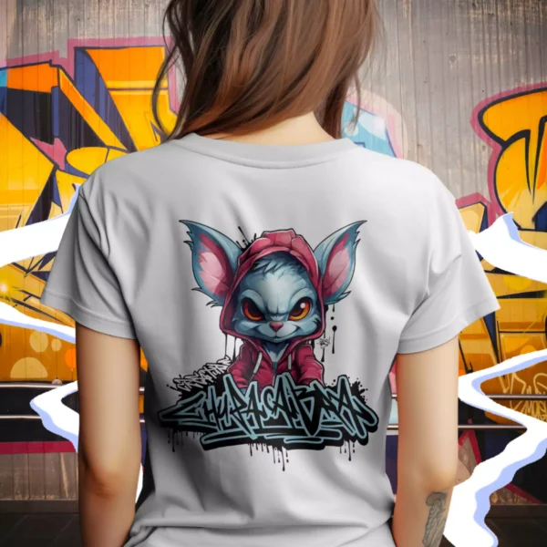 Grafika PNG przedstawiająca Chupacabrę w dynamicznym, streetwearowym stylu graffiti. Idealna do nadruków DTF i DTG na koszulki, bluzy, torby i inne produkty. Transparentne tło, wysoka rozdzielczość 300 DPI.