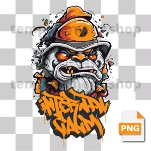 Grafika PNG Lion Urban w miejskim stylu graffiti, idealna do nadruków DTF i DTG na koszulki, bluzy, torby i inne produkty. Rozdzielczość 300 DPI, transparentne tło.