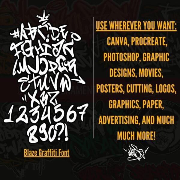 Zestaw Czcionek – Graffiti Script Saga 2023 - obrazek 6