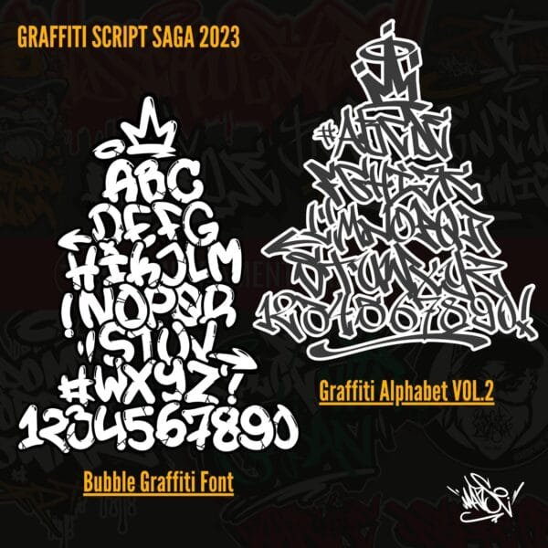 Zestaw Czcionek – Graffiti Script Saga 2023 - obrazek 5
