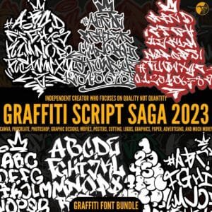Zestaw Czcionek – Graffiti Script Saga 2023