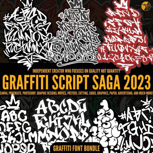 Zestaw Czcionek – Graffiti Script Saga 2023