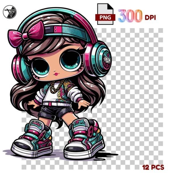 Grafiki użytkowe Cartoon Doll (12xPNG/12xSVG) - obrazek 2