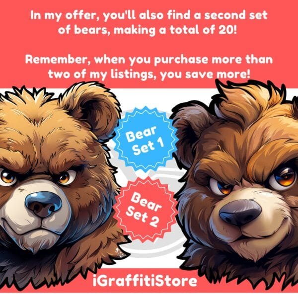 Grafiki użytkowe - Teddy Bear Zestaw 1 (10xPNG) - obrazek 10