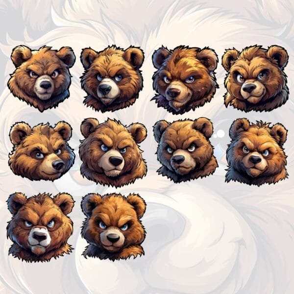 Grafiki użytkowe - Teddy Bear Zestaw 1 (10xPNG) - obrazek 3