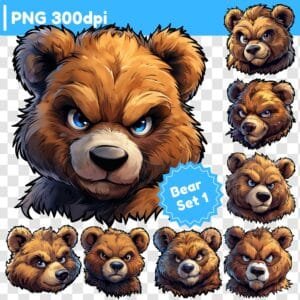 Grafiki użytkowe - Teddy Bear Zestaw 1 (10xPNG)