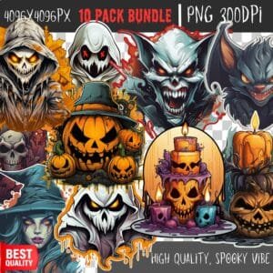 Grafiki użytkowe – Halloween Zestaw 1 (10xPNG)