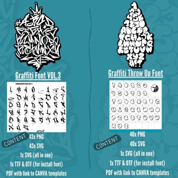 Zestaw Czcionek – Graffiti Script Saga 2024 - obrazek 3