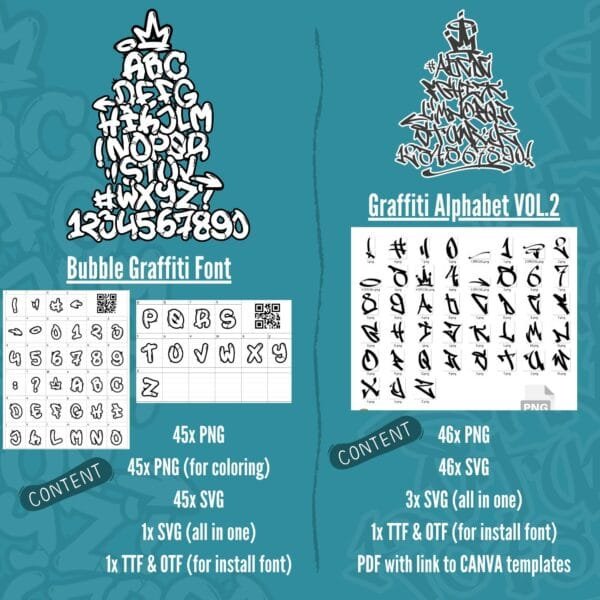 Zestaw Czcionek – Graffiti Script Saga 2024 - obrazek 4