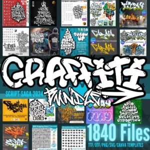 Zestaw Czcionek – Graffiti Script Saga 2024