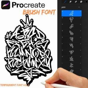 iPad Procreate – Temperament Font Vol.2 (47 pędzli)