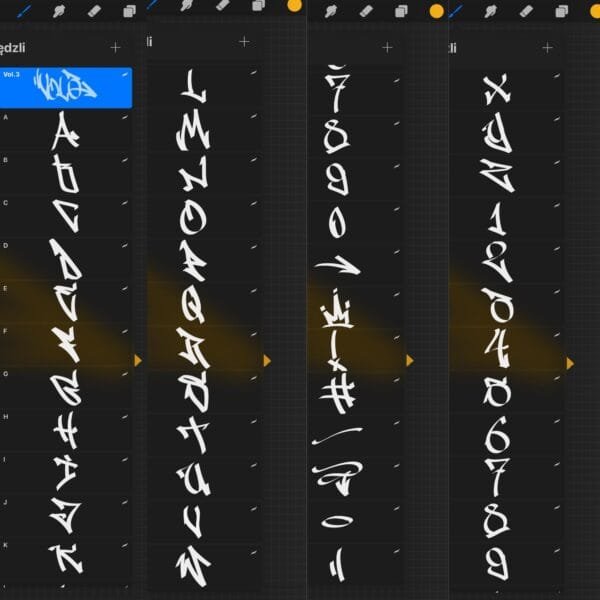 iPad Procreate - Temperament Font Vol.3 (43 pędzle) - obrazek 4