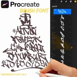 iPad Procreate - Temperament Font Vol.3 (43 pędzle)