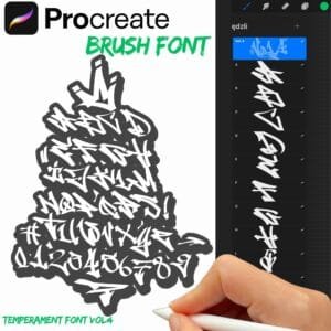 iPad Procreate – Temperament Font Vol.4 (43 pędzle)