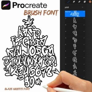 iPad Procreate – Blaze Graffiti Font (43 pędzle)