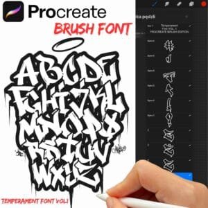 iPad Procreate – Temperament Font Vol.1 (51 pędzle)