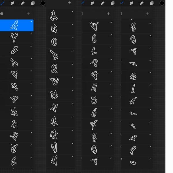 iPad Procreate – Temperament Font Vol.2 (47 pędzli) - obrazek 4