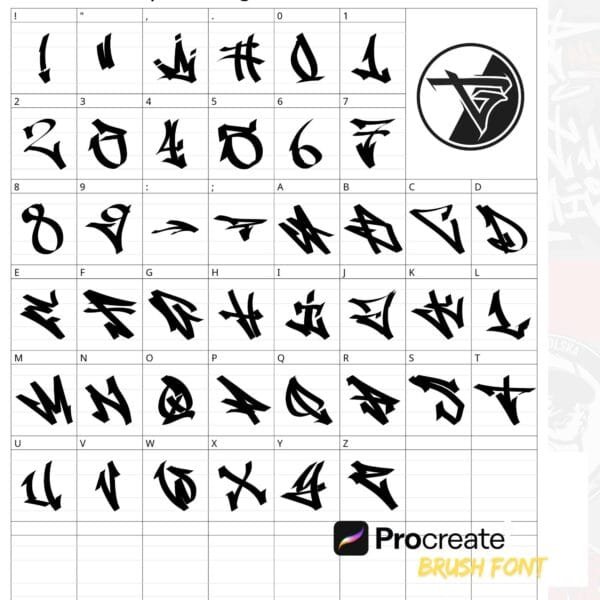 iPad Procreate - Temperament Font Vol.3 (43 pędzle) - obrazek 3