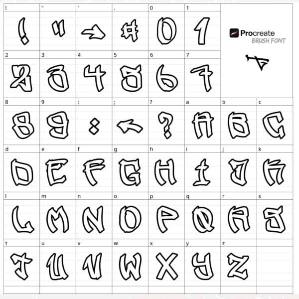 iPad Procreate – Fat Outline Graffiti (47 pędzli) - obrazek 3