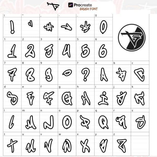 iPad Procreate – Blaze Graffiti Font (43 pędzle) - obrazek 3