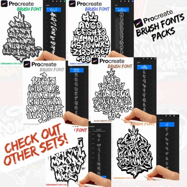iPad Procreate – BoldBlock 3D Font (46 pędzli) - obrazek 5