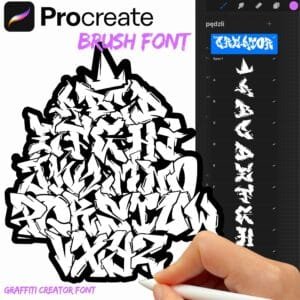 iPad Procreate – Creator Font (37 pędzli)