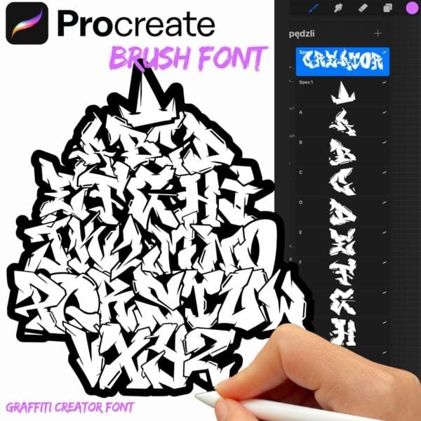 iPad Procreate – Creator Font (37 pędzli)