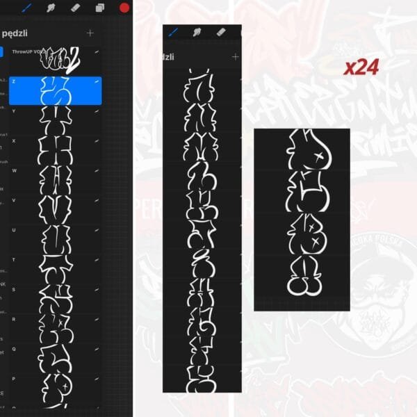 iPad Procreate – ThrowUp Vol.2 (24 pędzle) - obrazek 3