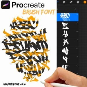 iPad Procreate – Graffiti Font Vol.6 (24 pędzle)