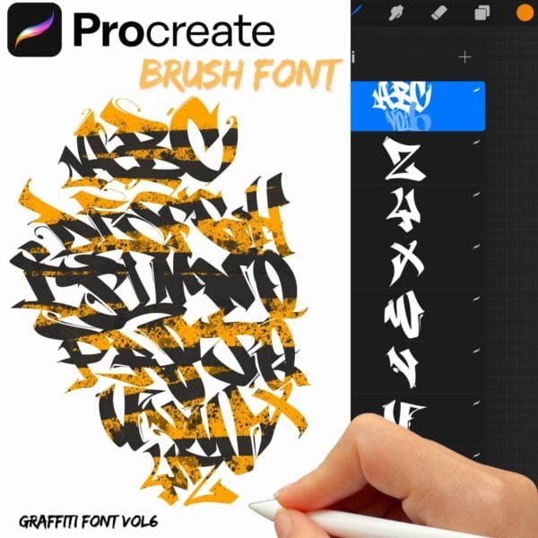iPad Procreate – Graffiti Font Vol.6 (24 pędzle)