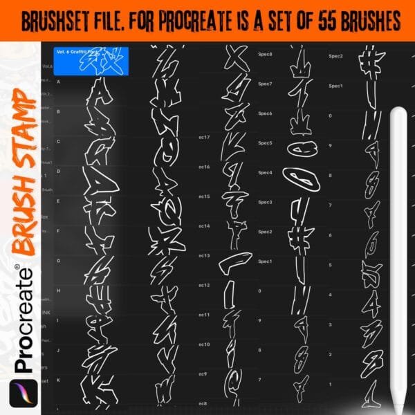Czcionka Graffiti Vol. 6 (PNG/SVG/PDF/TTF/OTF/Procreate) - obrazek 4