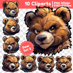 Grafiki użytkowe - Teddy Bear Zestaw 2 (10xPNG)