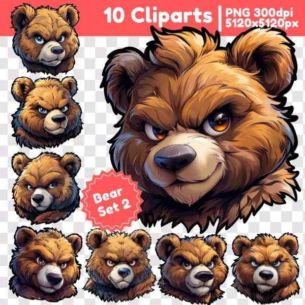 Grafiki użytkowe - Teddy Bear Zestaw 2 (10xPNG)