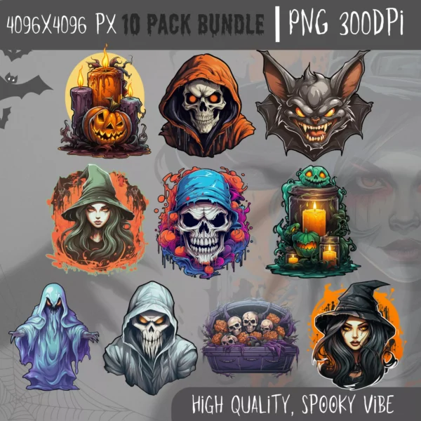Grafiki użytkowe – Halloween Zestaw 2 (10xPNG) - obrazek 2