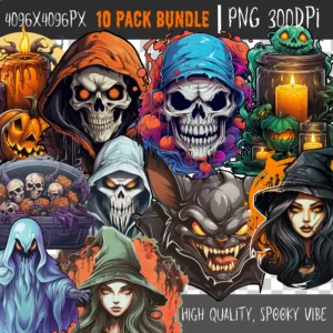 Grafiki użytkowe – Halloween Zestaw 2 (10xPNG)