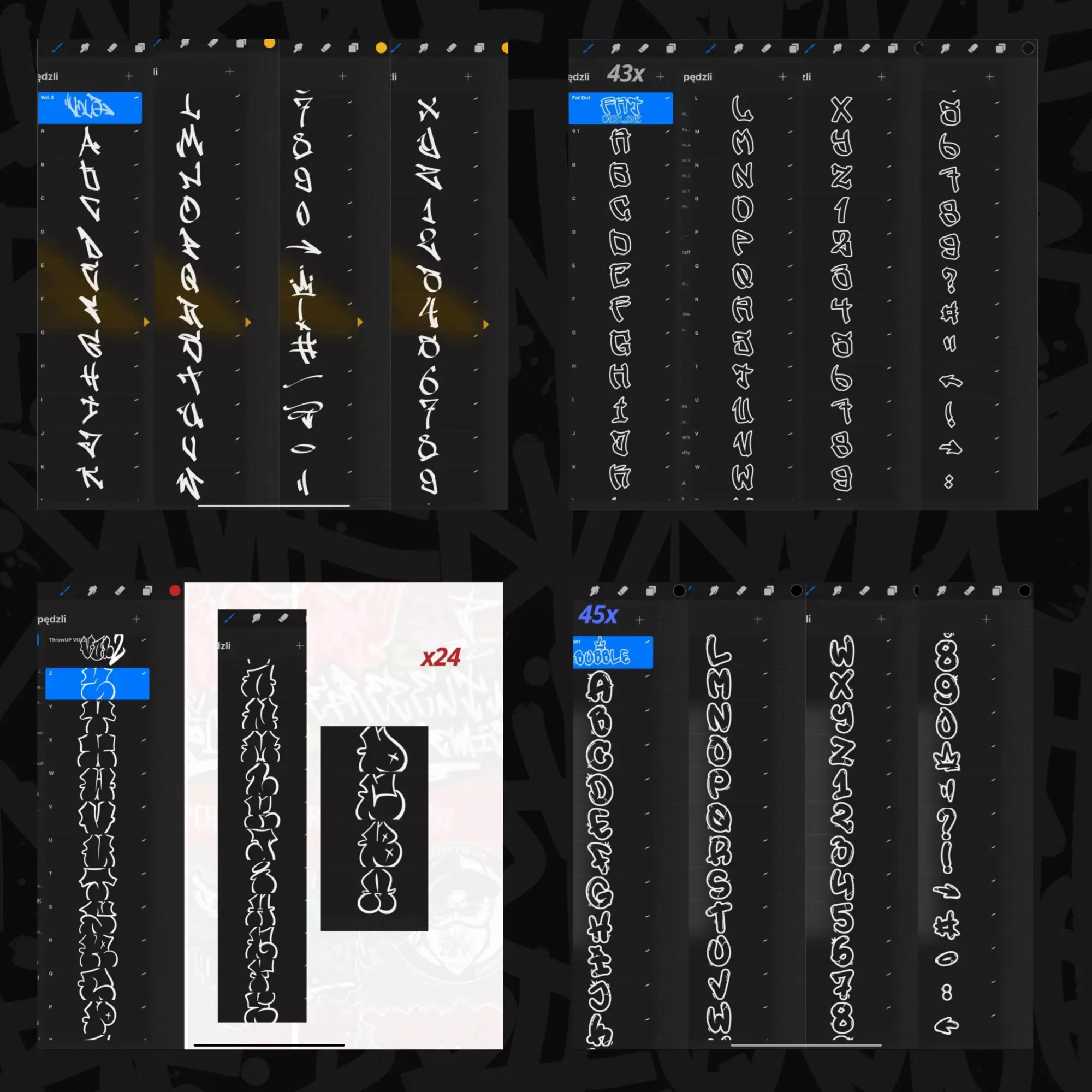 iPad Procreate – Ultimate Procreate Graffiti - Paczka 13 zestawów (550+pędzli) - obrazek 2